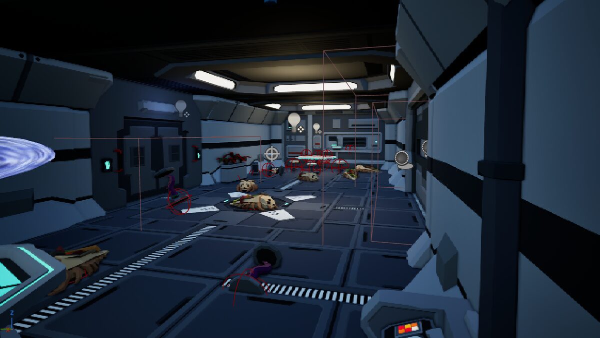 HQ dark corridor walkway